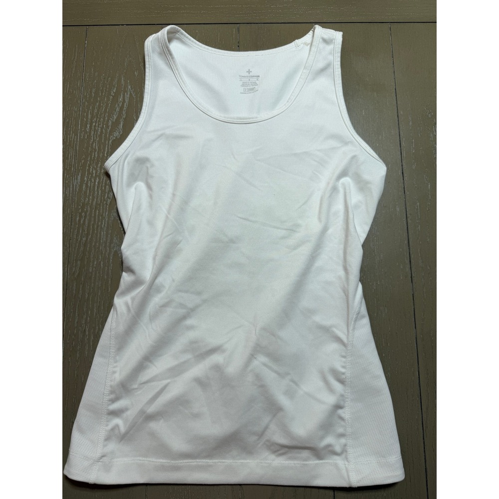 Tommie Copper Tank Top Womens Large White Compression Copper Znergy Infused